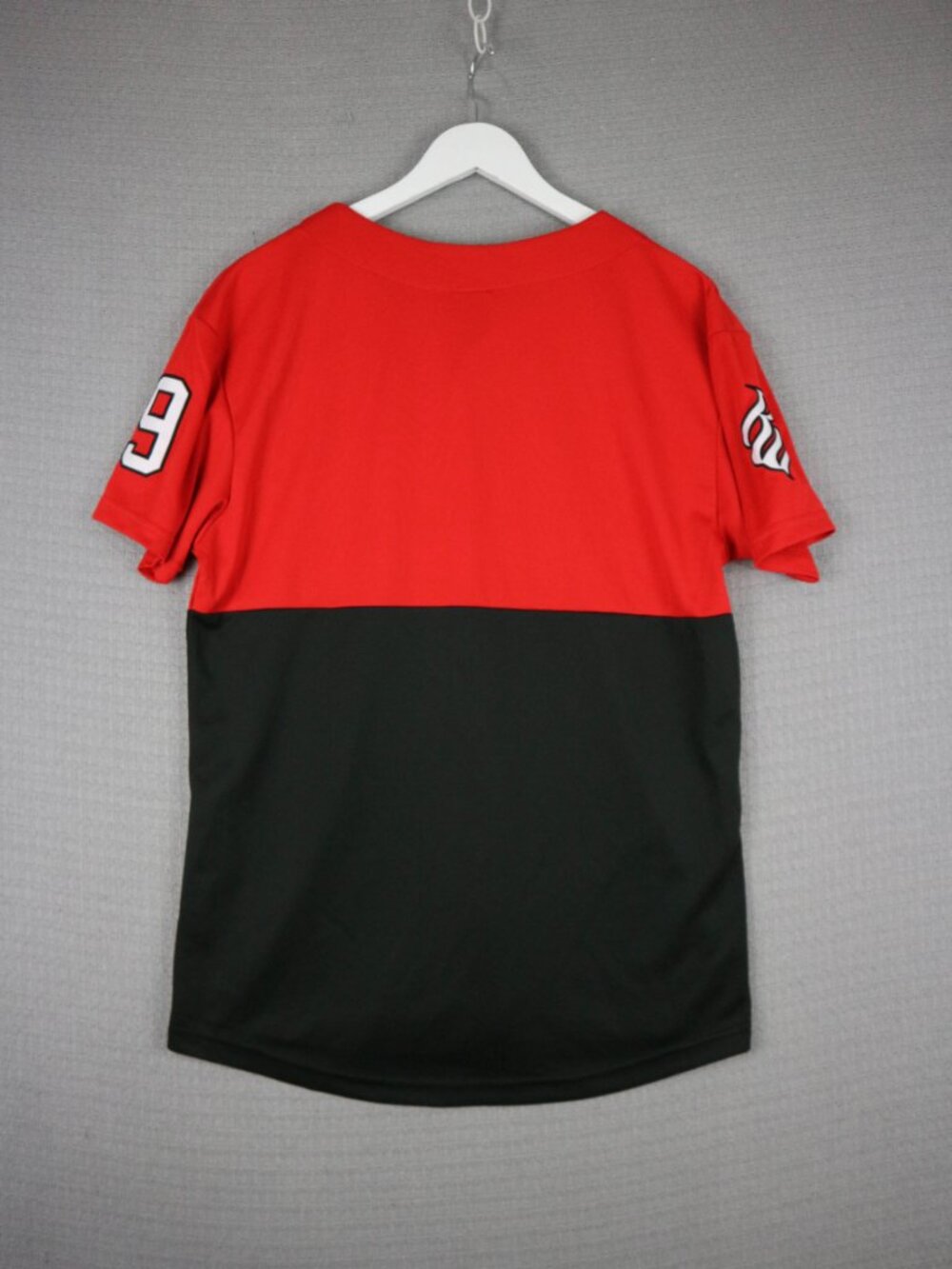 Rocawear Baseball Jersey Button Up Logo Mens Y2K Streetwear M Medium Red Black - Picture 2 of 6